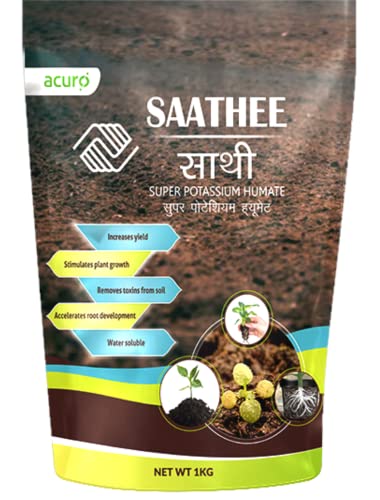 ACURO Saathee Super Potassium Humate for Home Plants, Gardens and Agriculture - Humic Acid, Nutrient for Growth (1 kg), Powder