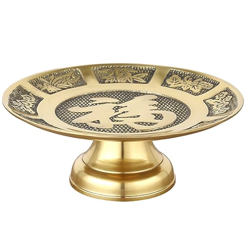 SALFEE 16cm Pure Copper Fruit Plate Before Offering To Buddha Household Fruit God Offering Tray