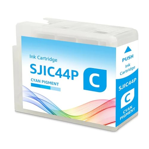 Cartuccia dinchiostro compatibile SJIC44P con chip per stampante per etichette a colori CW-C4030 T52Q1 T52Q2 T52Q3 T52Q4Cyan-1PC