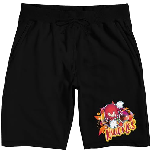 Bioworld Sonic The Hedgehog Knuckles Men's Black Sleep Pajama Shorts
