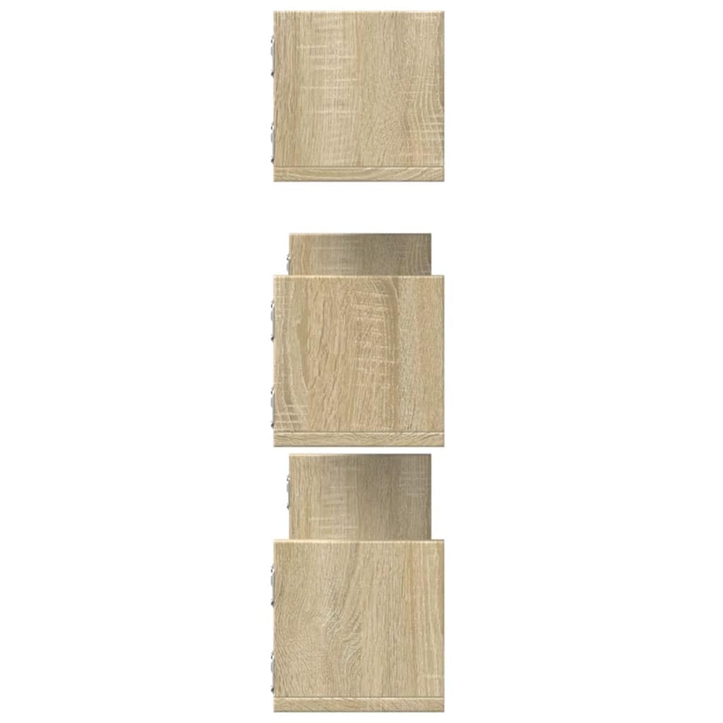 vidaXL Estantes Pared 3 uds Madera ingeniería Roble Sonoma 80x18x18 cm, Estante Flotante, Estante Flotante de Pared, Estante de exhibición de Pared