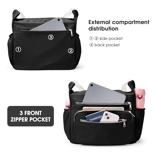 Image of Crossbody Bag for Women, Large Lightweight Nylon Shoulder Purse for Travel | Trendy Crossbody Purse with Roomy Multi-Pocket Design, Large Capacity, Waterproof for Everyday Use, Shopping, Work & Weekend