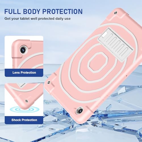 Coque Galaxy Tab A11+ antichoc rose avec support rigide 11 pouces - 4