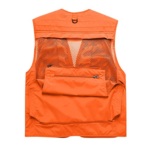Men's Puffy Vests Multi Pocket Vest Thin Outdoor Fishing And Mountaineering Photography Breathable Tank Top, M-4XL3