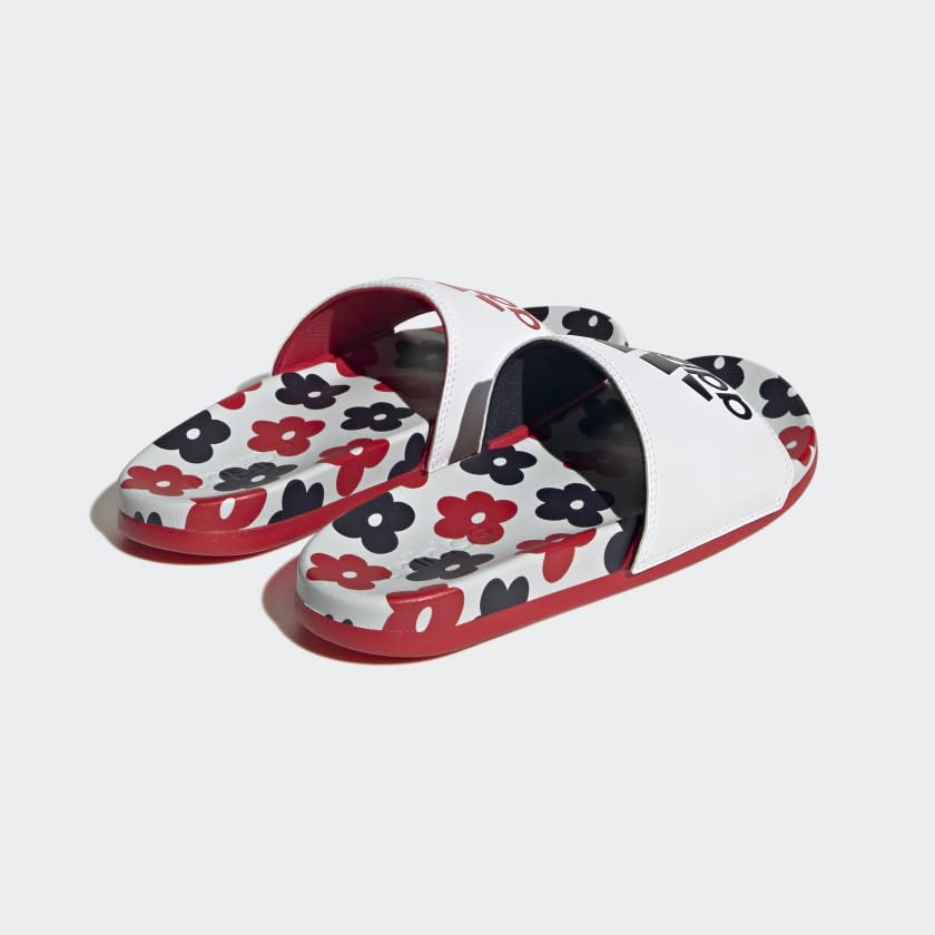 Image of adidas womens Adilette Comfort Slides White /White /Better Scarlet 11