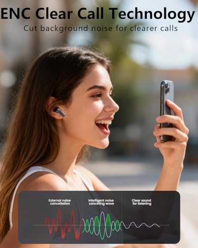 Wireless Earbuds with Active Noise Cancelling,140-Hour Long Battery Life Bluetooth 5.4 Ear Buds,Multi-Device Pairing,Enhanced Clear Call,Deep Bass Stereo In Ear Headphone - Image 6