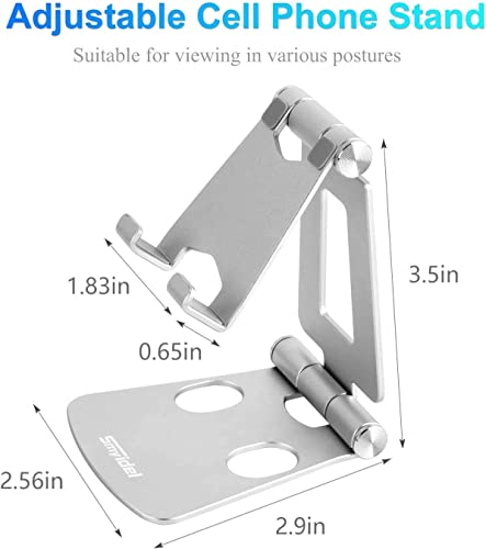 WIMAHA Soporte Teléfono Móvil,Multiángulo Soporte Mesa, Escritorio Aluminio,Soporte Plegable para Phone 15 14 13 XS XS MAX XR X 8 7 6 Plus, Samsung S8 S7, Huawei, Otras Smartphones (Plateado) - Imagen 6