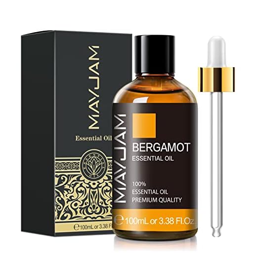 bergamot essential oil, mayjam premium pure essential oils, 3.38fl.oz large volume for diffusers soap candle making, ideal for home office car yoga use