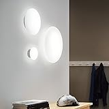 Riesige Leuchtenvielfalt s.LUCE Pane Ø 30cm puristische Glas Decken-& Wandleuchte Weiß Glasleuchte