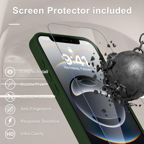 Image of YENAPOON for iPhone 17e Case, iPhone 16e Case, Matte Magnetic Phone Cover [with 1 Screen Protector] [Support for MagSafe] [Shockproof Military Grade Protection] Translucent Frosted Back, Sage Green
