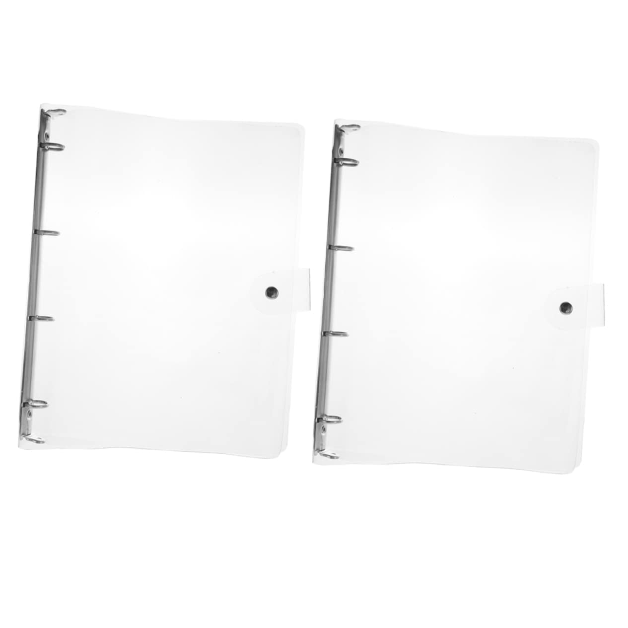 Carpeta Transparente A4 4 Anillas 2 Unidades Función Antideslizante Cubierta Pvc Reutilizable Para Agenda Diario y Cuaderno De Oficina