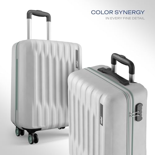 Image of Safari Ray Neo 8 Wheels 55cm Cabin Trolley Bag, Hard Case Polycarbonate, Carry On 360 Degree Wheeling Luggage for Men & Women, Travel Bag, Suitcase for Travel, Trolley Bags for Travel, Cloud Grey