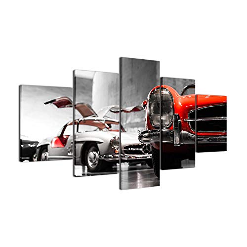 Tableau mural photo motif voiture en impression sur toile de qualité pour salon