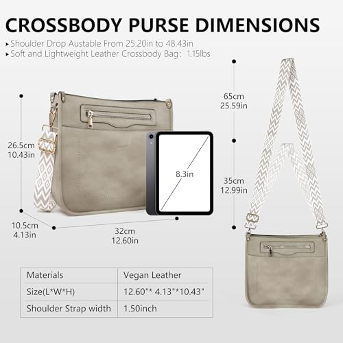 Image of TANTOMI Vegan Leather Crossbody Bags for Women Hobo Travel Purse Multi-Pocket Trendy Handbags & Womens Crossbody Bag