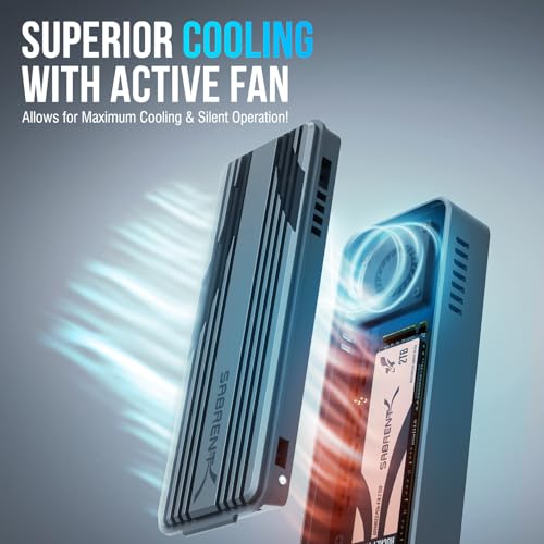 SABRENT USB4 M.2 NVMe Enclosure 40Gbps SSD Enclosure with Active Cooling Optimised for Large File Transfers Compatible with Thunderbolt (EC-U4TN) - Image 6