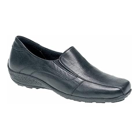 Mod Comfys Womens Twin Gusset Panel Leather Casual Shoes - Black - 9 UK, (L802A) Cover