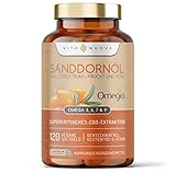 Sanddornöl – 120 Softgels – Omega 3, 6, 7 & 9 – Vollsprektrum – Frucht Und Kern – Vegan – Ohne Zusätz (120 Softgelkapsel)