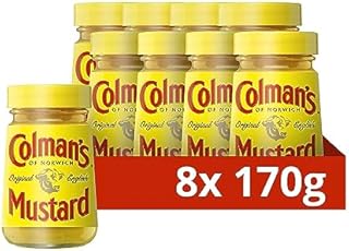 Colman's Original English Mustard Mustard made with double-milled, superfine condiment for spicing up your meals 8x 170 g