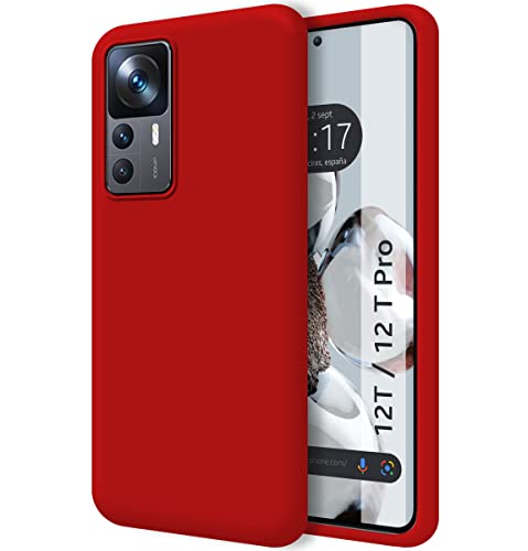 Tumundosmartphone Soft Liquid Silicone Case Cover for Xiaomi 12T / 12T Pro 5G Red