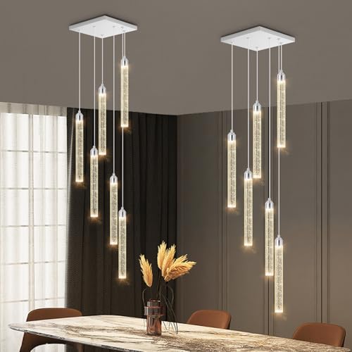 Image of Modern Crystal Pendant Lights for Kitchen Island Mini Chandelier LED Dimmable Ceiling Handing Lighting for Dining Room Corridor 2700K 6000K