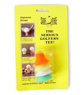 Sof Tee Rubber Golf Tee Two Sizes in One Tee 4 ct