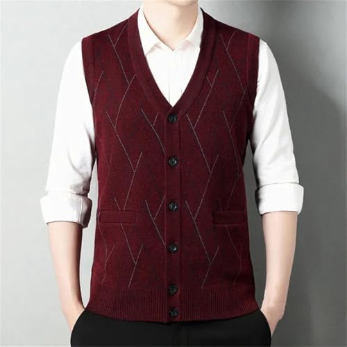 Men’S Thickened Casual Sweater Tank Top, Autumn Winter Warm Cardigan Vest4