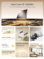 MINIS FORUM M1 Plus Mini PC, Intel Core i5-12600H Prozessor (12 Kerne/16 Threads, bis zu 4,5 GHz), 16 GB DDR5 RAM, 512 GB SSD, Triple 4K Display (HDMI/DP/USB4), Dual 2.5G LAN, Wi-Fi 6E – Ansicht 2