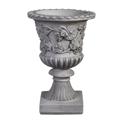 Pietra fusa di alta qualità: vaso massiccio in cemento bianco, durevole, stabile e resistente al gelo fino a -30 gradi, per uso tutto l'anno