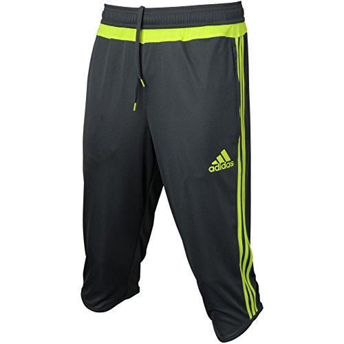 Adidas 2015/16 Mens Real Madrid Training 3/4 Pants Grey/Volt (Medium)