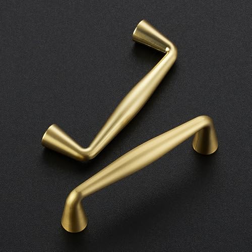 Image of Ravinte 5 Pack 3 Inch Brushed Gold Kitchen Cabinet Handles Solid Zinc Alloy Cabinet Pulls Cupboard Hardware Drawer Handles