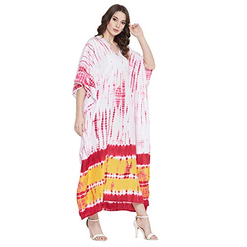 Image of Oussum Women Kaftan Plus Size Polyester Summer Lightweight Caftan Swimsuit Cover Ups Maxi African Mumu Lounge House Dress
