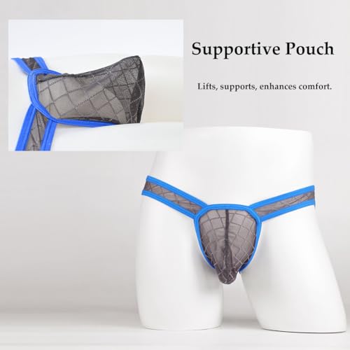Mens See Through Underwear Ice Silk Bulge Pouch Briefs Men's Lace Panties Sexy Bikini3