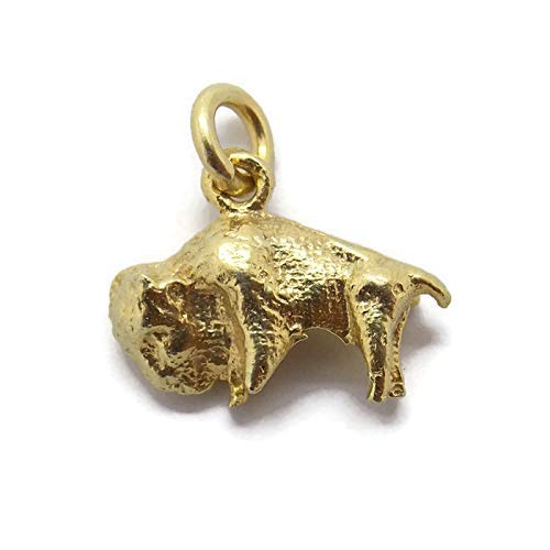 Buffalo Charm Pendant 14k Yellow Gold 
