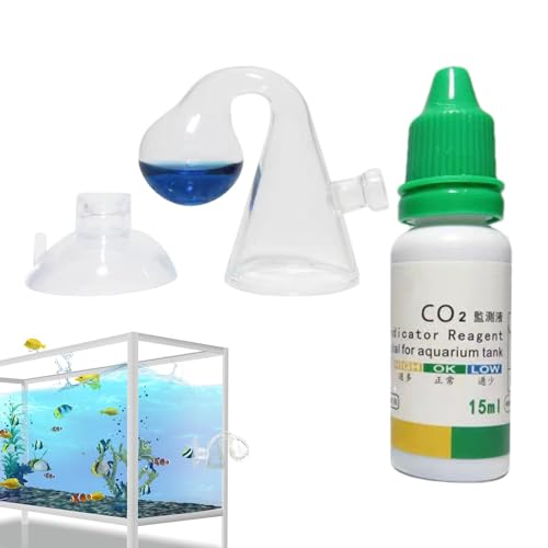 Kit de verificación de caída de CO2, kit de acuario de CO2 | Comprobador de caída portátil con solución de verificación de CO2 de 15 ml | Sistema preciso de CO2 para acuario, difusor de CO2, monitor d
