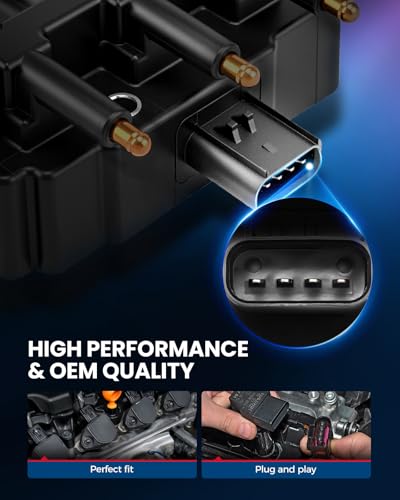 Image of KAX Ignition Coil & 6 Spark Plugs Set for Wrangler, Grand Caravan (w /tool) | Fits Wrangler 07-11, Grand Caravan 02-07, 2001, 08-10 3.3L /3.8L, Town & Country 01-07, 08-10 3.3L /3.8L Caravan 01-07 3.3L