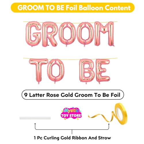Image of Groom To Be Banner Rose Gold for Wedding Home Boys Foil Balloon Decoration Decor Celebration Rose Golden
