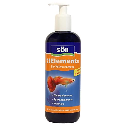 Söll 81294 21Elemente Vitalstoffe für Aquarienfische 500 ml - Fischpflegemittel und Wasseraufbereiter spendet Aquarium Mineralien, Spurenelemente und Vitamine für gesunde Fische und Pflanzen