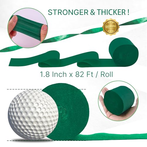 Image of PartyWoo Green Crepe Paper Streamers 8 Rolls 656 ft Pack of Hunter Emerald Forest Green Crepe Paper for Graduation Christmas Jungle Birthday Party Decorations (1.8 Inch x 82 Ft /Roll), Green-40