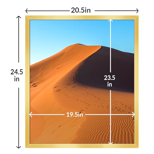 Image of LaVie Home 20x24 Picture Frame for Wall Display, 20x24 Gold Picture Frame with HD Plexiglas, 20 x 24 Poster Frame 1 Pack, Display Frame for Vertical or Horizontal, Classic Collection