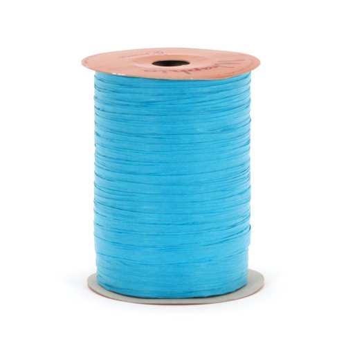 Berwick Offray Matte Turquoise Raffia Ribbon, 1/4'' Wide, 100 Yards