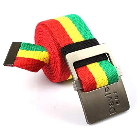 Rasta Jamaican RGY Canvas Belt with Styilish Buckle Canvas (Metal-3, One Size) Cover