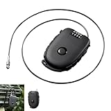 Lucchetto a Cavo 4 cifre, Antifurto a cavo, Retrattile 100 cm con Combinazione, Lucchetto per sci casco Biciclette, Moto, Bagagli, Caschi, Scooter, Armadietti e Accessori,Sicurezza e Protezione