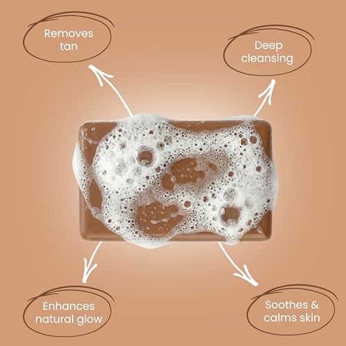 Image of Ayumcure Tan Removal Soap with Sandalwood & Saffron | Brightening & Glow Care | Removes Tan & Dullness | Nourishes Skin | For Face & Body | Pack of 3 (100g Each) | Men & Women