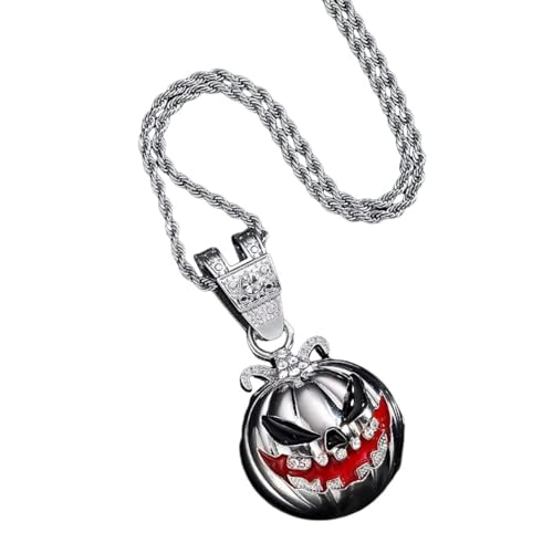 Bijoux audacieux crâne citrouille collier hommes gothiques punk hiphop