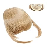 Frange a Clip, Postiche Frange a Clip, Extension de Cheveux, Franges Cheveux pour Femme à Porter au Quotidien, Doré, Convient à DifféRentes Formes de Visage et Couleurs de Peau