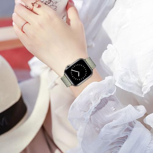 SINGEAR Stripe Cloth Watch Strap Compatible for Apple Watch Band 38 40 41 42 44 45 46 49mm, Nylon Sport Wristband Replacement for iWatch Ultra Series 10/9/8/7/6/SE/5/4/3/2/1 — view 5
