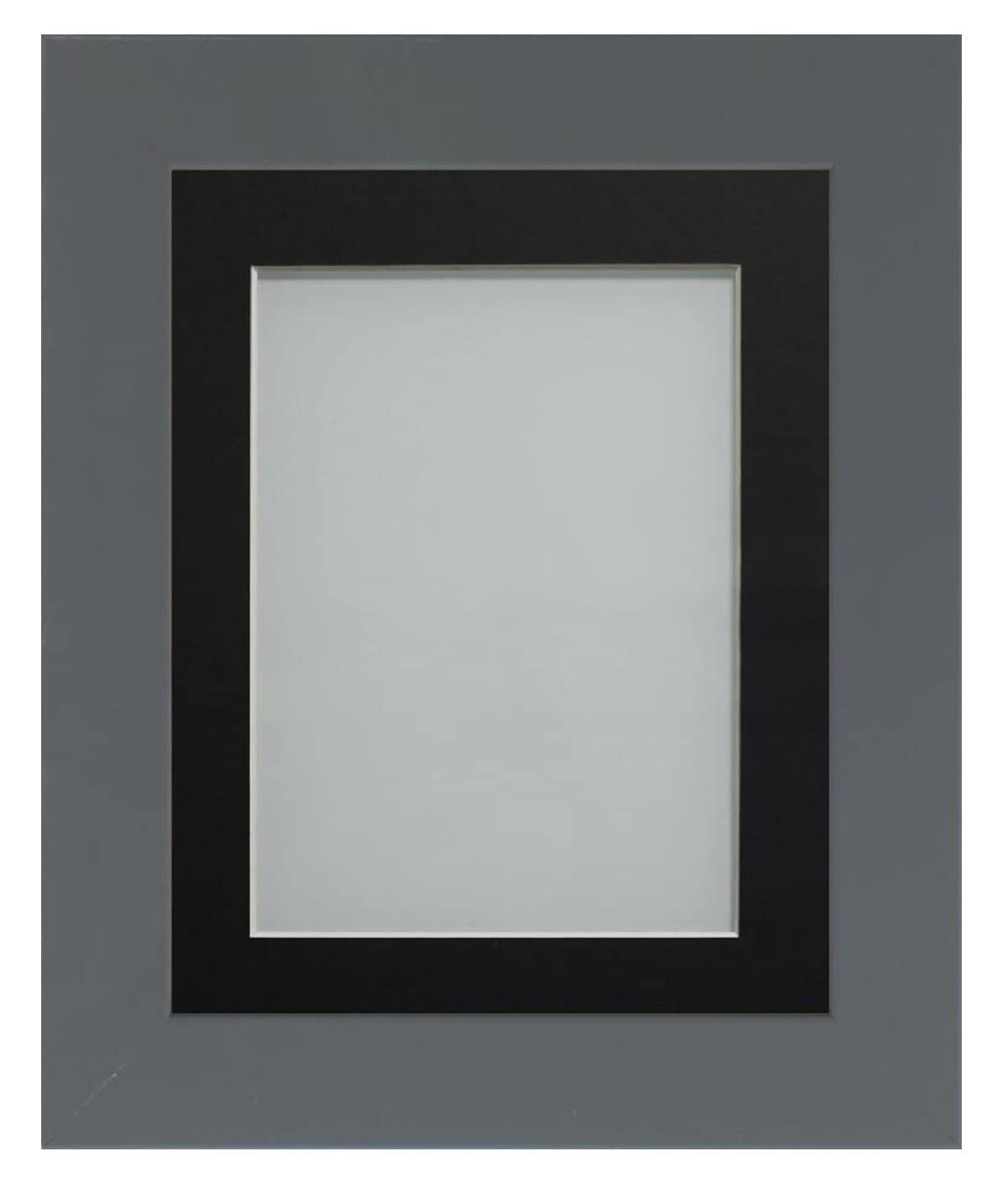 Frame Company Watson Grey Picture Photo Frame fitted with Perspex, 14x11 inch with Black Mount for image size 12x8 inch