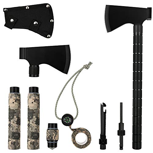 IUNIO Camping Axe MultiTool Hatchet Survival Kit Folding Portable