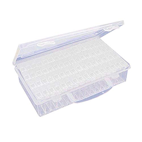 Pawaca Aufbewahrungsboxen für Diamant-Stickerei mit 64 Fächern, für Schmuck, Bohrer, transparente Kunststoff-Diamant-Gemälde, Zubehör für Bastelarbeiten