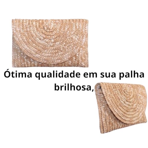 Bolsa feminina de Palha Carteira de Mão Praia e Festa (Palha)